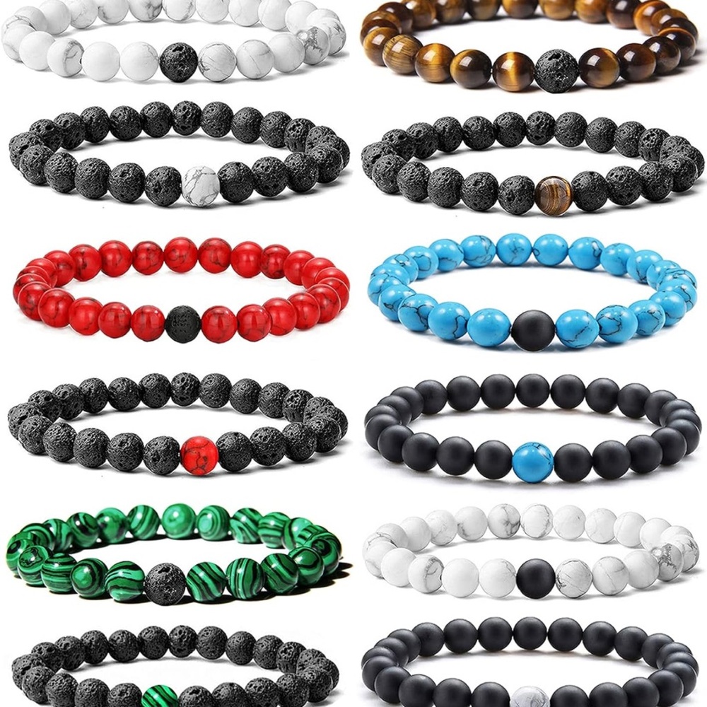 NWT Beaded Bracelet Set of 2,random. Essential Oils can be dropped on lava beads